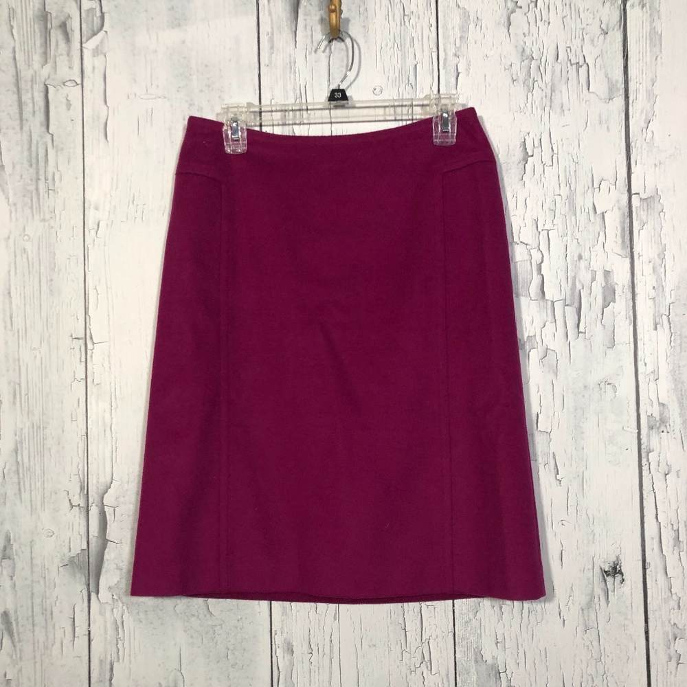 Ann Taylor Wool/Cashmere Fuchsia Skirt Sz 6 EUC